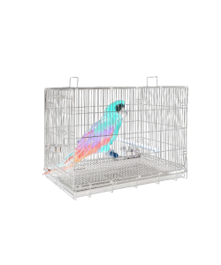 Liberta Large Parrot Travel Cage, Macaws, Cockatoos African Greys White